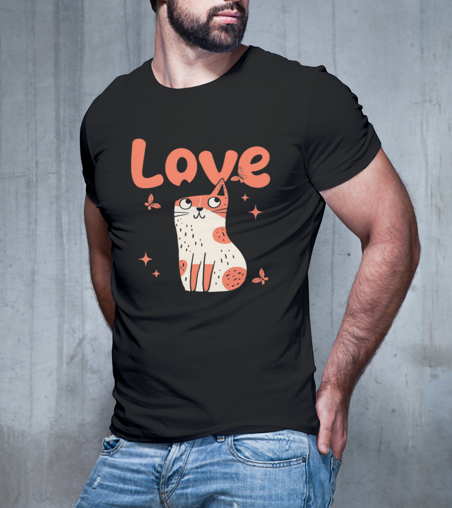 Born To Love Unleash The Pawsitivity Cat Butterflies T-Shirt