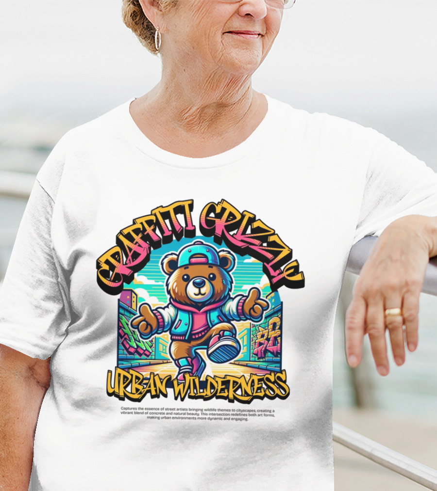GRAFFITI GRIZZLY URBAN WILDERNESS T-Shirt
