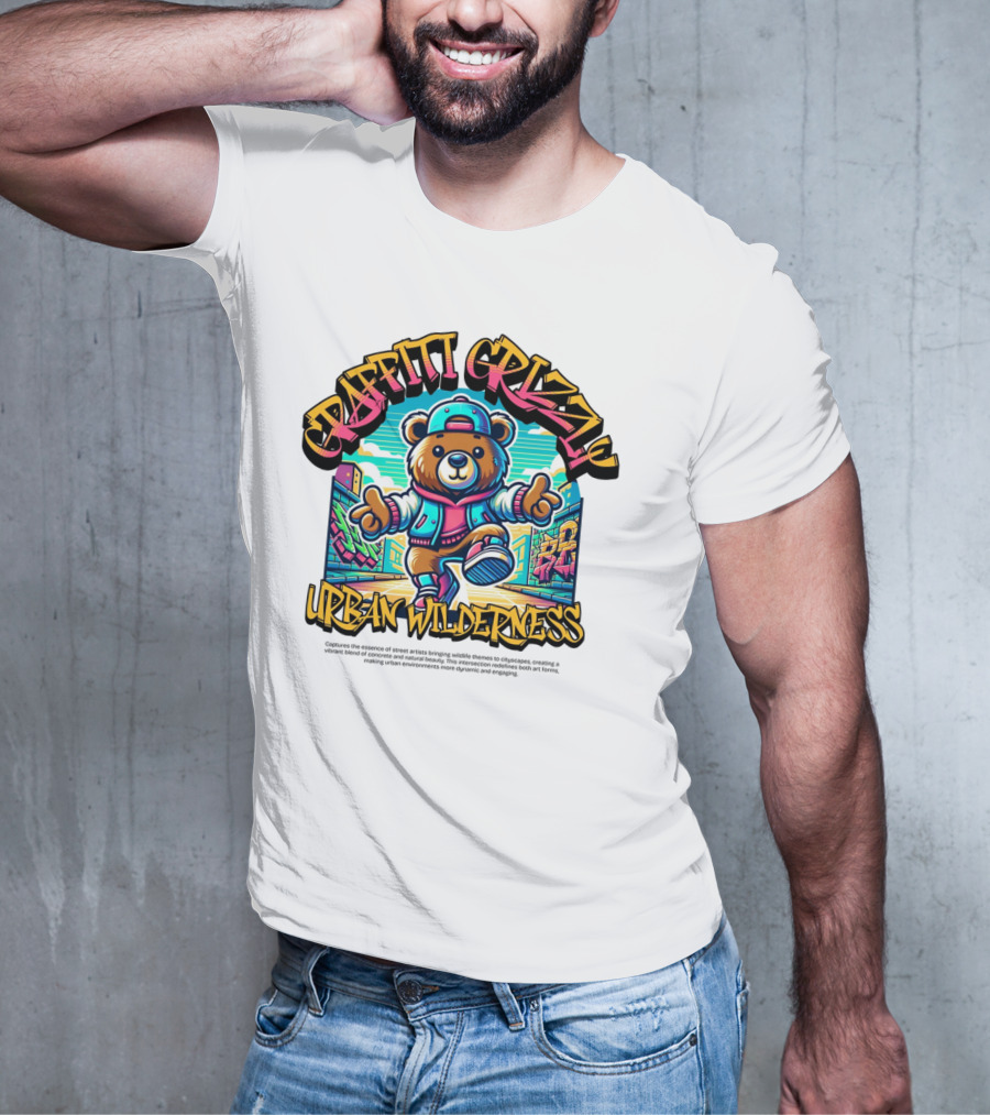 GRAFFITI GRIZZLY URBAN WILDERNESS T-Shirt