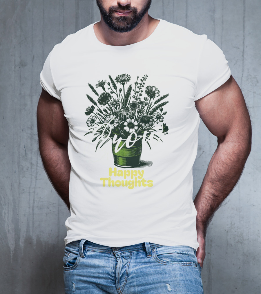 Grow Happy Thoughts Plant Lover T-Shirt