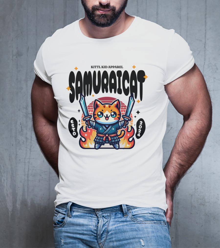 KITTL KID APPAREL SAMURAI CAT ESTD T-Shirt