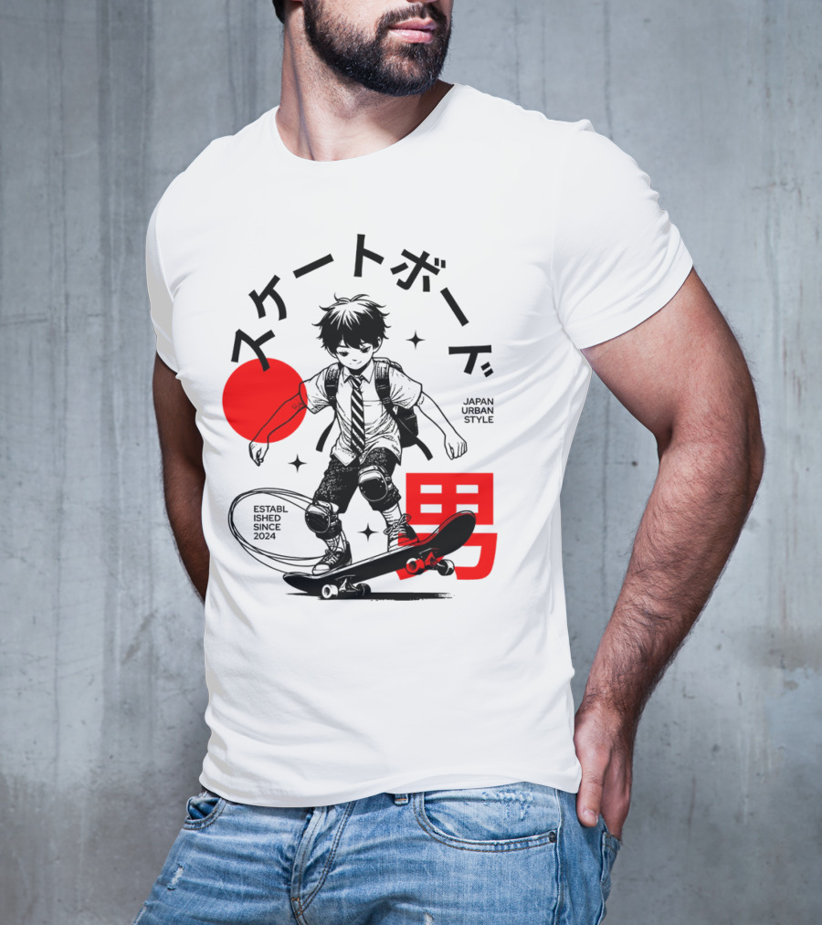 Skateboarde Japan Urban Style Established Since T-Shirt