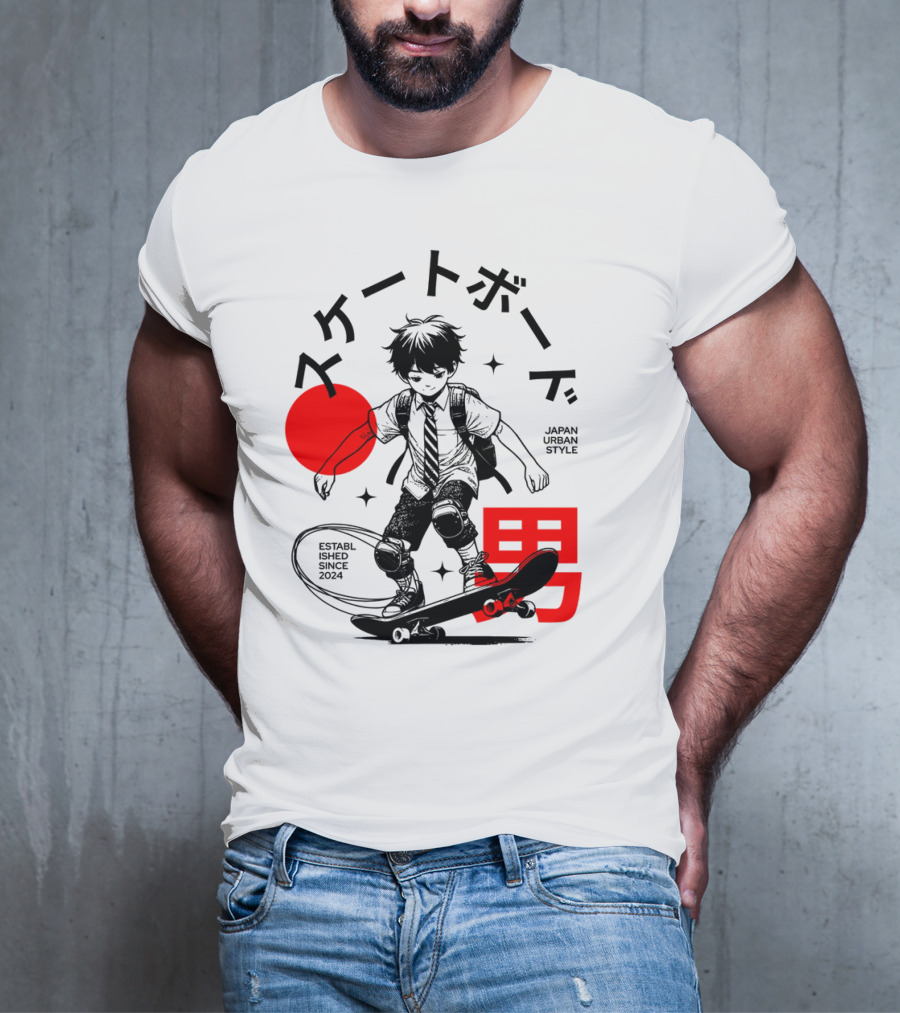 Skateboarde Japan Urban Style Established Since T-Shirt
