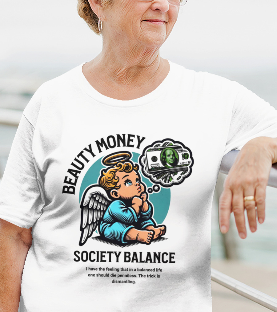 BEAUTY MONEY SOCIETY BALANCE Angel Dreaming Dollar Halo T-Shirt