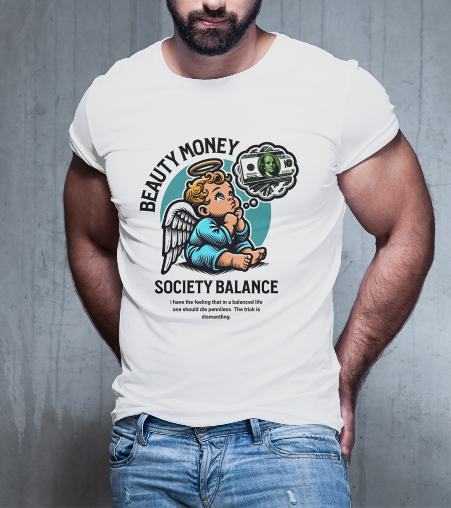 BEAUTY MONEY SOCIETY BALANCE Angel Dreaming Dollar Halo T-Shirt