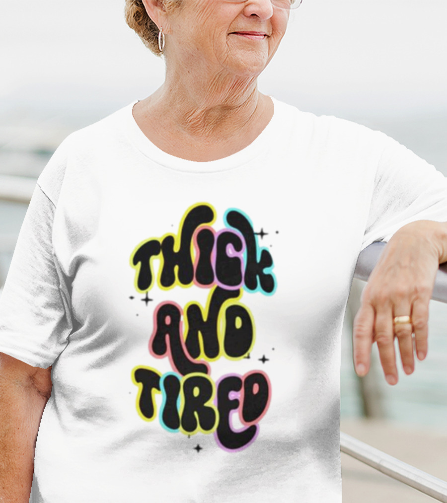 Thick And Tired Retro Neon Psychedelic T-Shirt