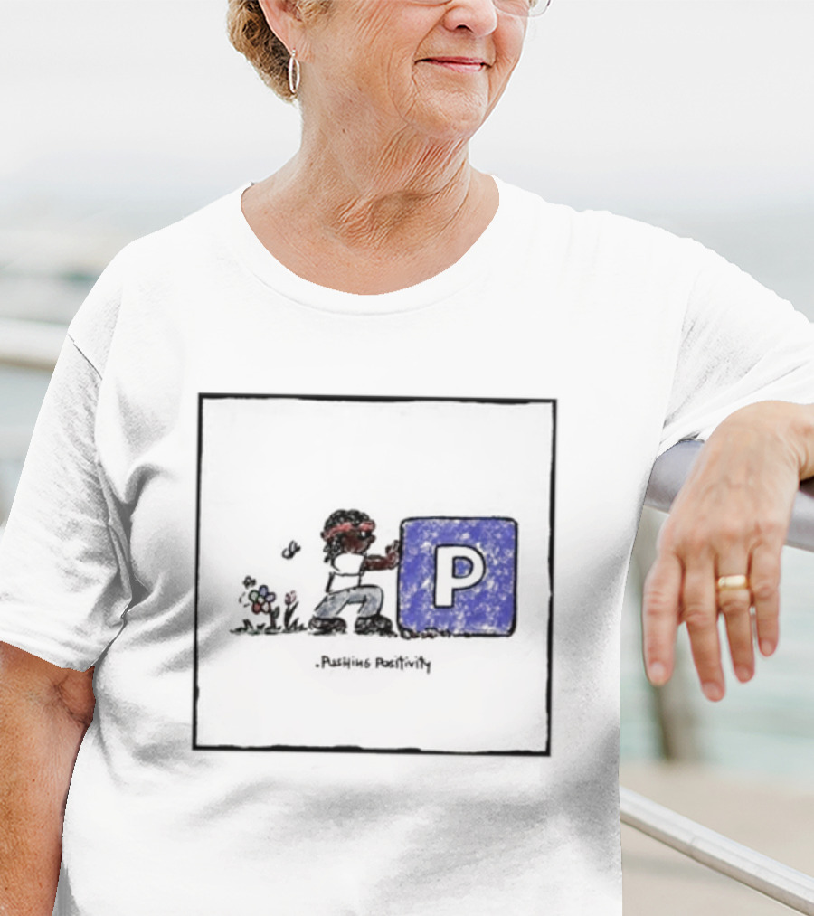 Pushing Positivity Peaceful Flower Garden Block T-Shirt