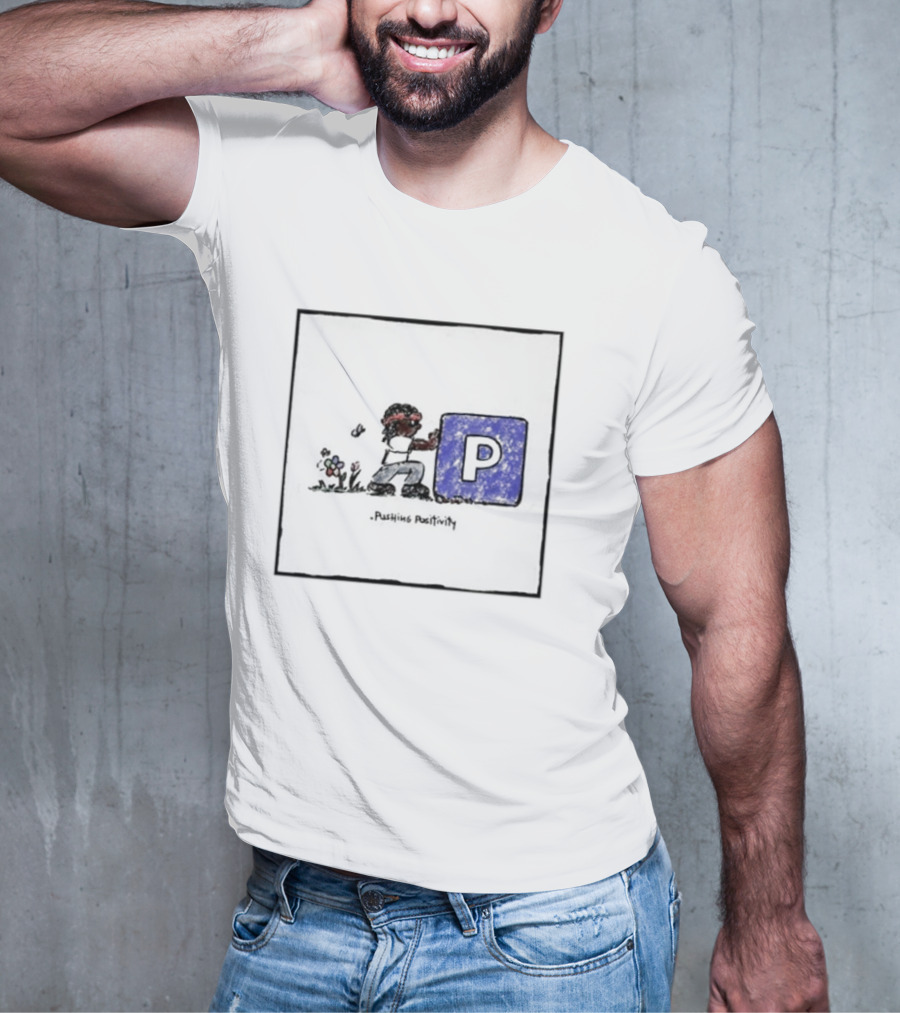 Pushing Positivity Peaceful Flower Garden Block T-Shirt