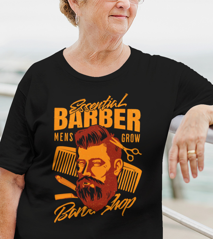 Essential Barber Mens Grow Barber Shop T-Shirt