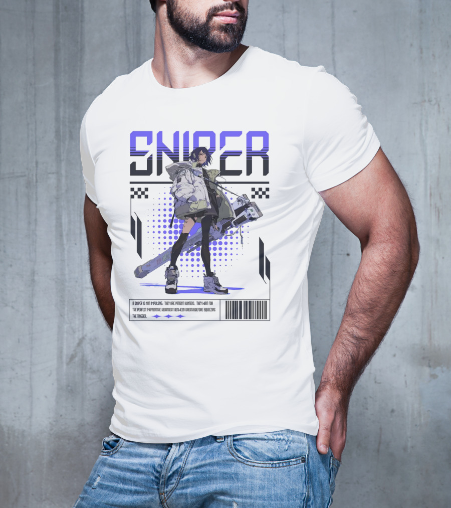 SNIPER Neo-Tokyo Military Warrior Tactical Future Perspective Assassination Squad T-Shirt