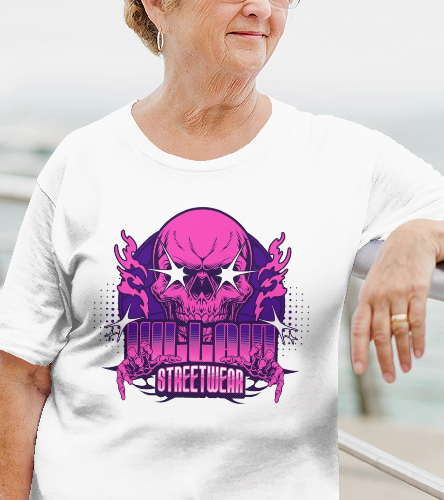 Villain Streetwear Skull Flames Urban Gothic Aesthetic T-Shirt