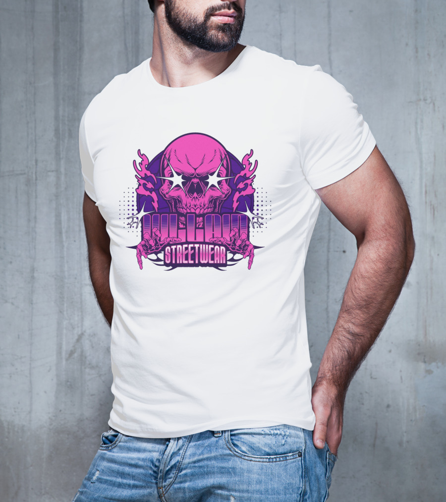 Villain Streetwear Skull Flames Urban Gothic Aesthetic T-Shirt