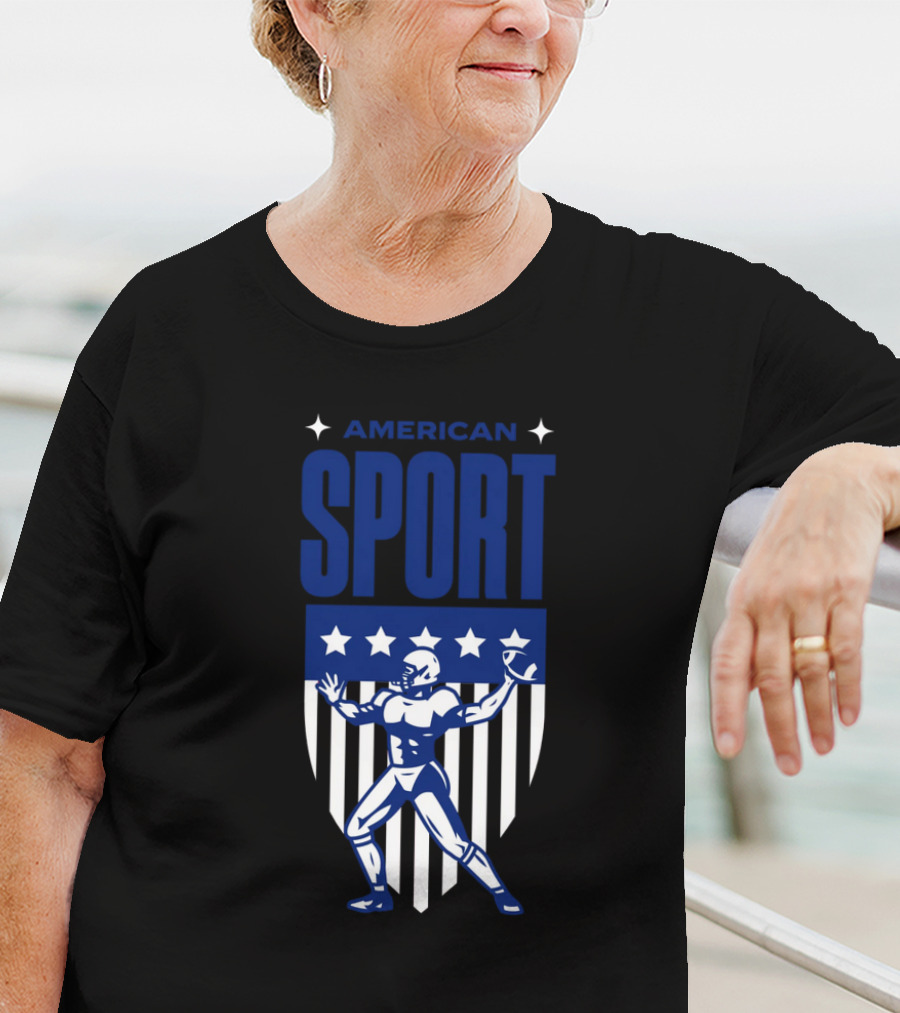 American Sport Football Icon Shield T-Shirt