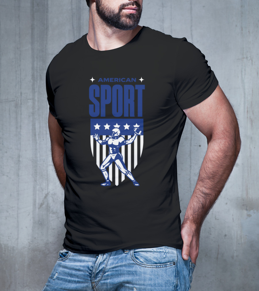 American Sport Football Icon Shield T-Shirt