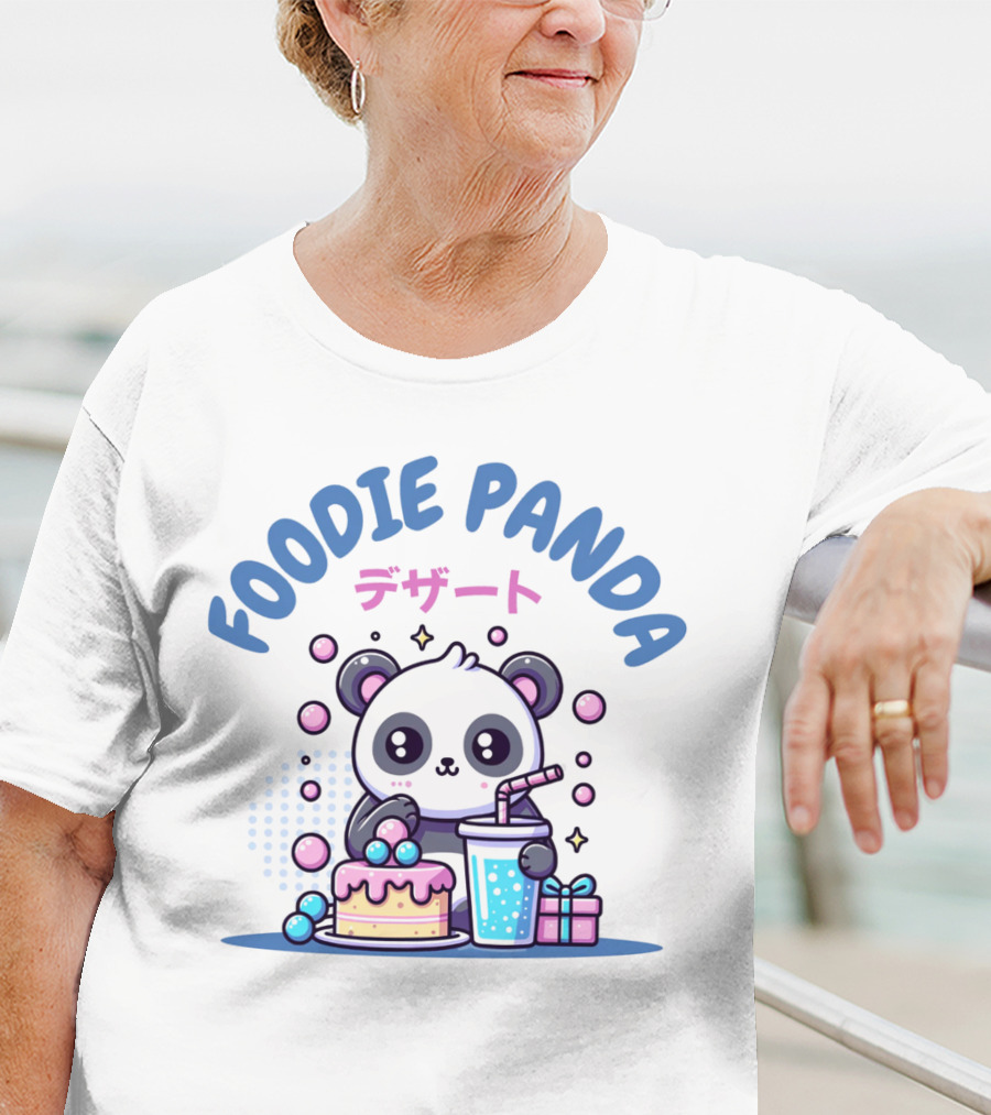 FOODIE PANDA デザート Cake Drink Gift Bubbles T-Shirt