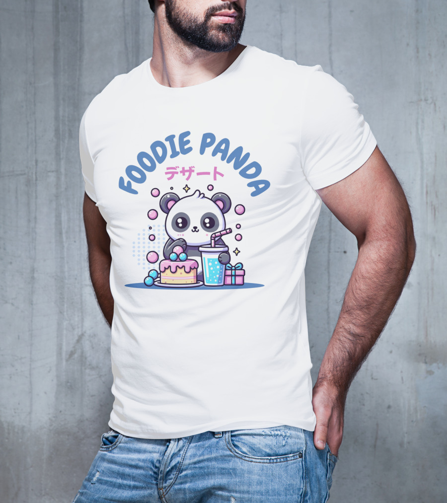 FOODIE PANDA デザート Cake Drink Gift Bubbles T-Shirt