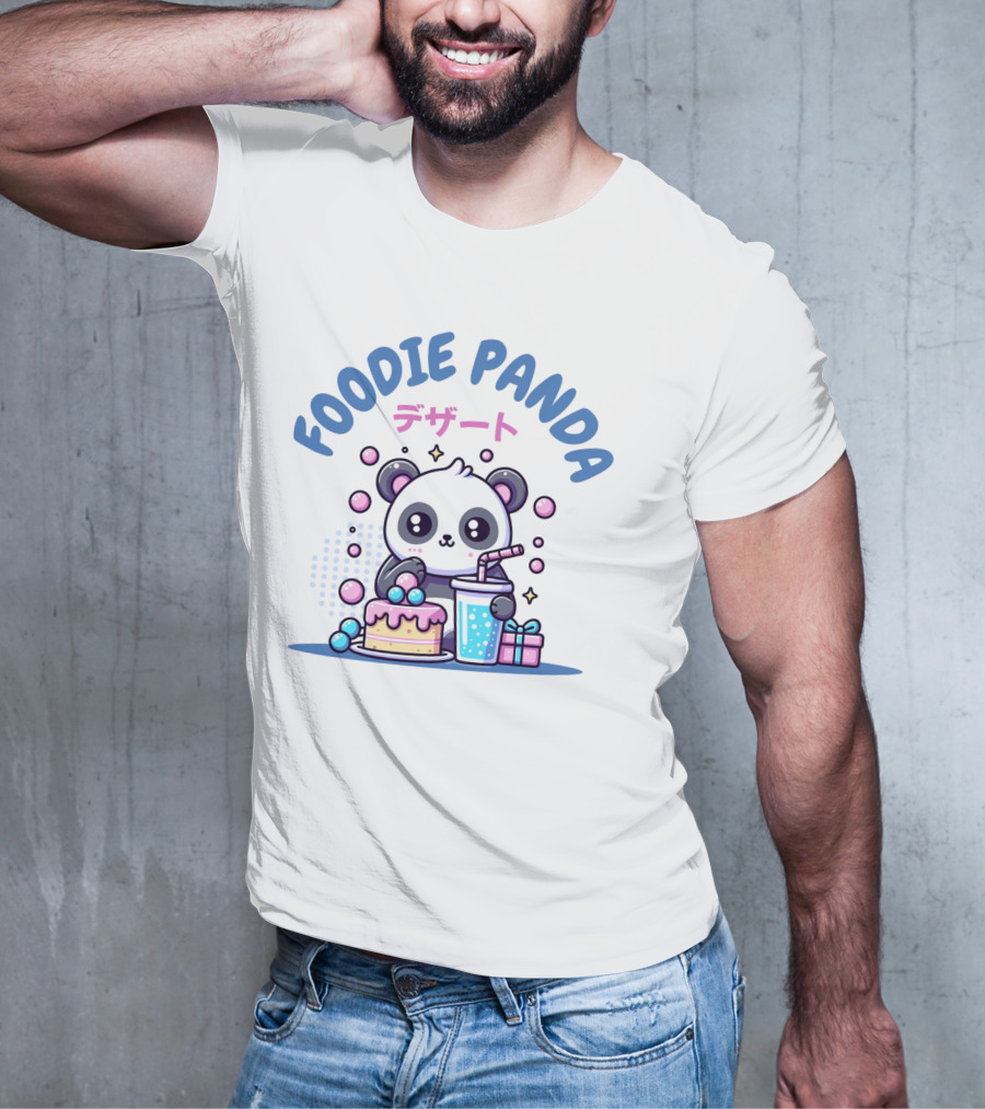 FOODIE PANDA デザート Cake Drink Gift Bubbles T-Shirt