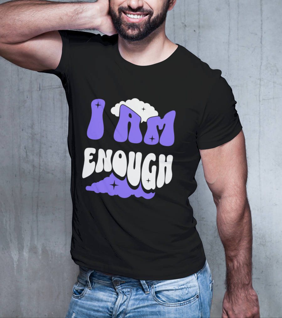 I Am Enough Groovy Cloud And Stars T-Shirt