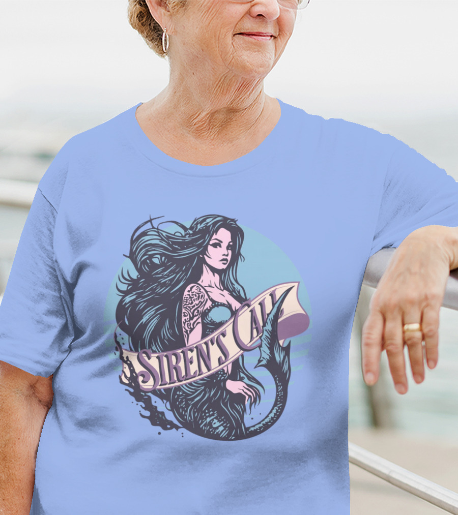 Siren's Call Mermaid Tattoo Ocean Waves T-Shirt