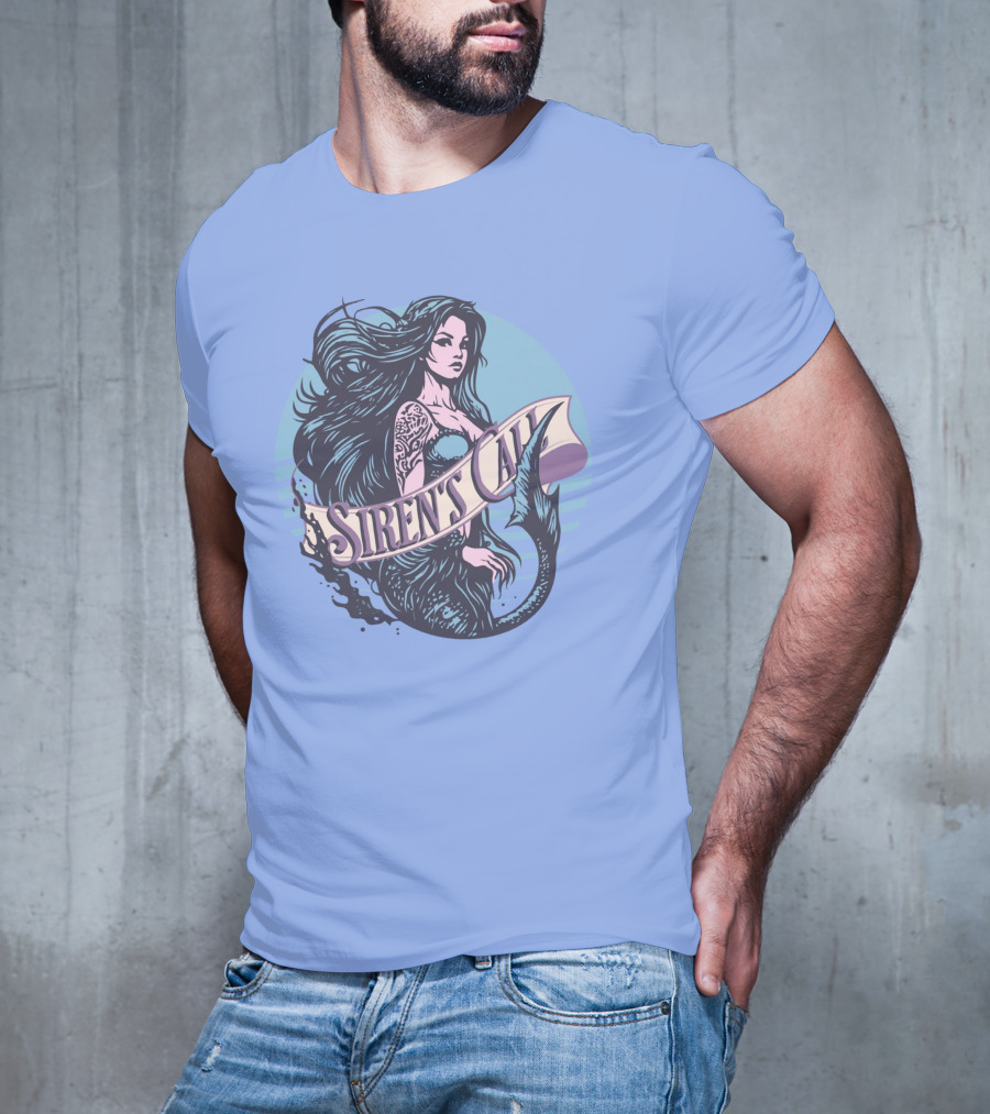 Siren's Call Mermaid Tattoo Ocean Waves T-Shirt
