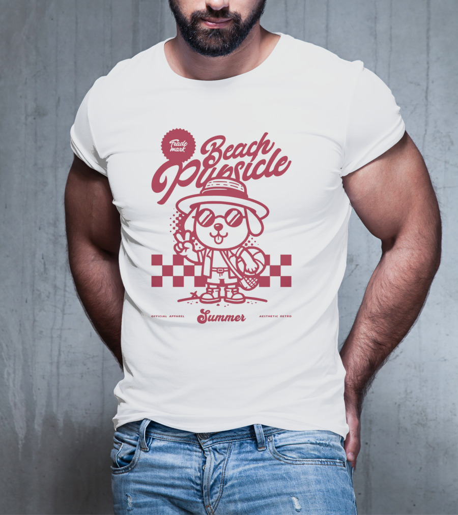 Trademark Beach Pupsicle Summer Aesthetic Retro T-Shirt