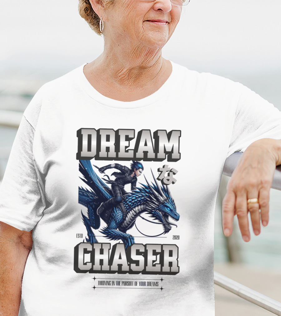 DREAM CHASER な Blue Dragon Rider T-Shirt