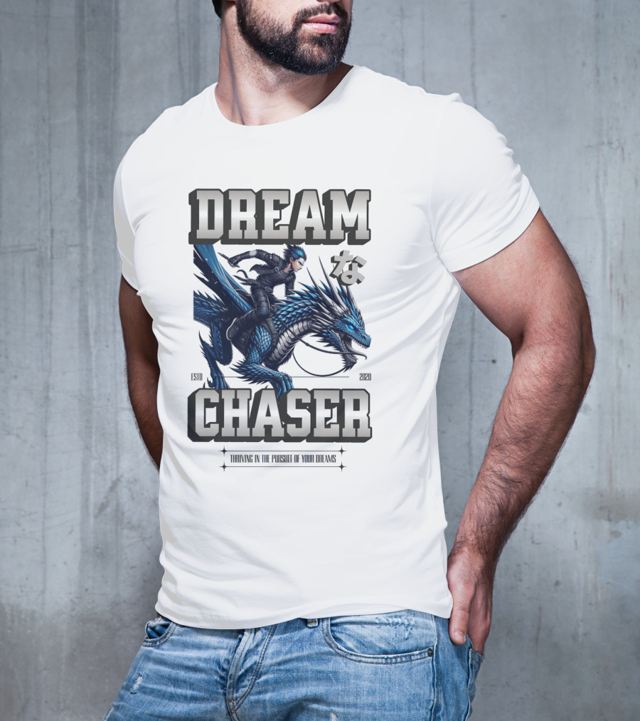 DREAM CHASER な Blue Dragon Rider T-Shirt