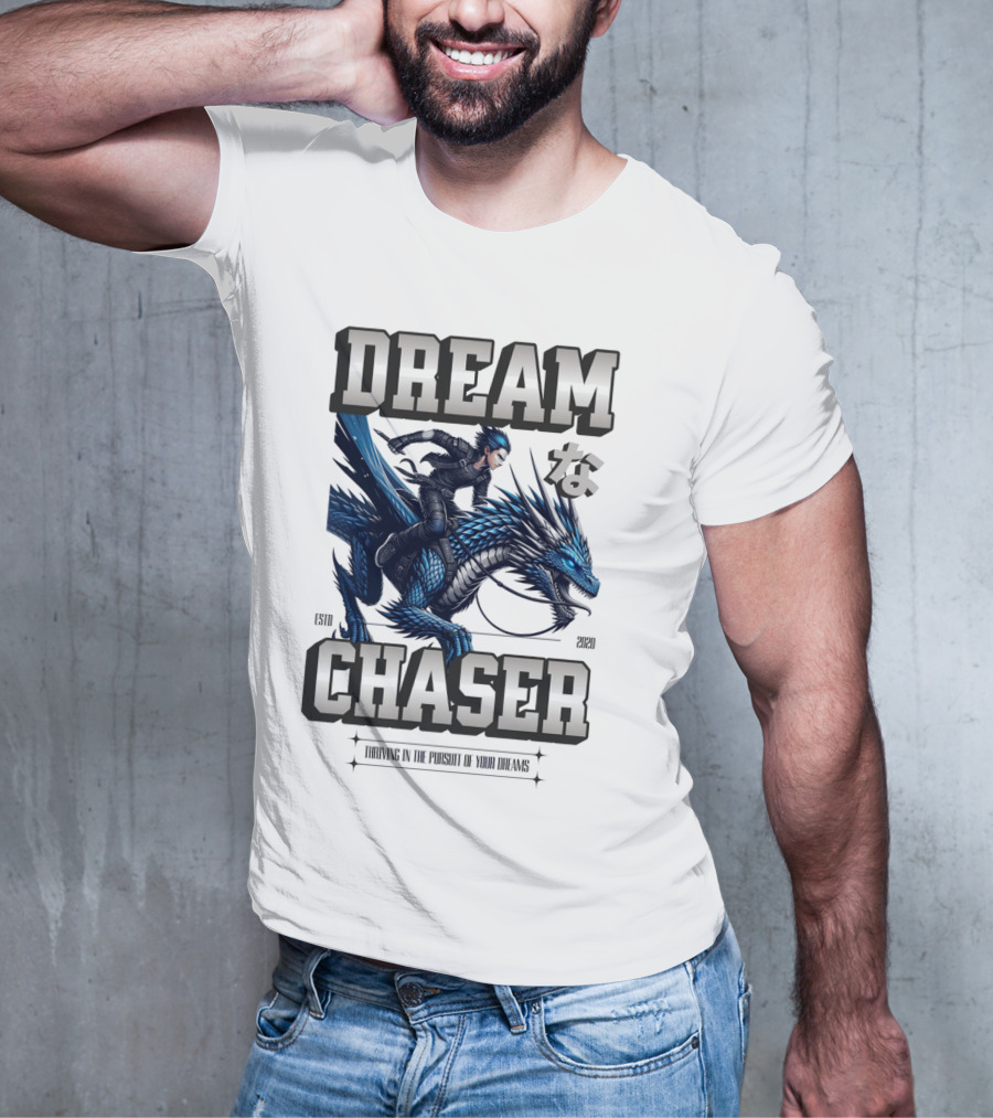 DREAM CHASER な Blue Dragon Rider T-Shirt