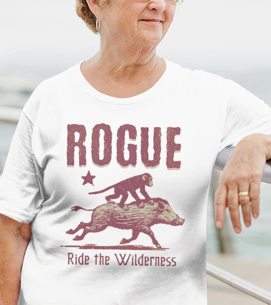ROGUE Ride The Wilderness Monkey On Boar Adventure T-Shirt
