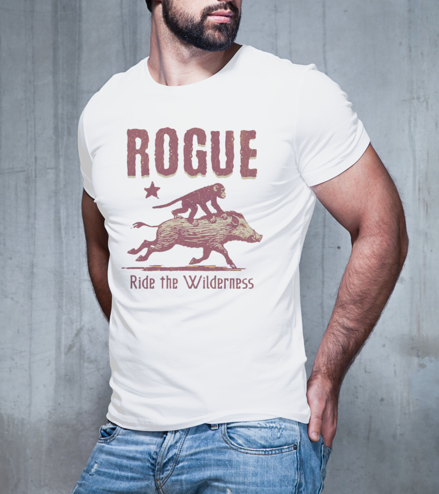 ROGUE Ride The Wilderness Monkey On Boar Adventure T-Shirt