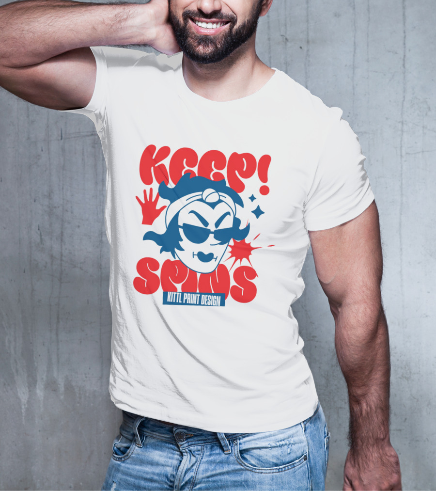 Keep Spins Kittl Print T-Shirt