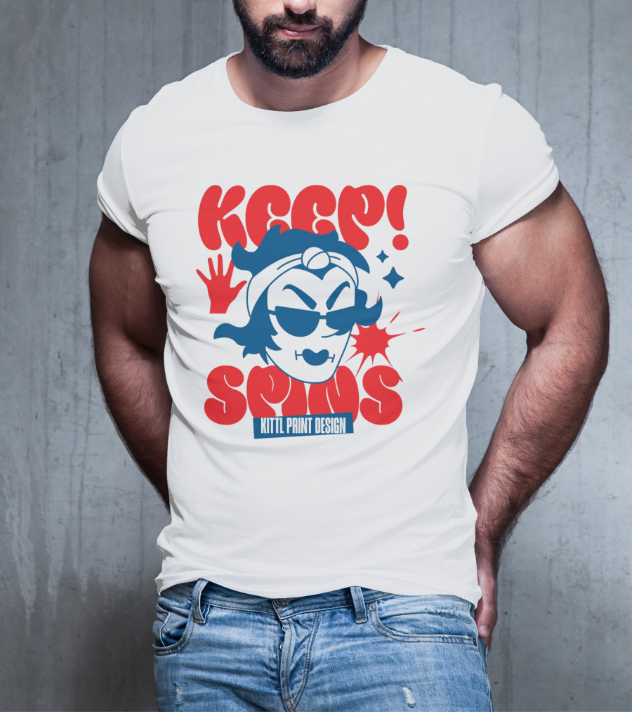Keep Spins Kittl Print T-Shirt