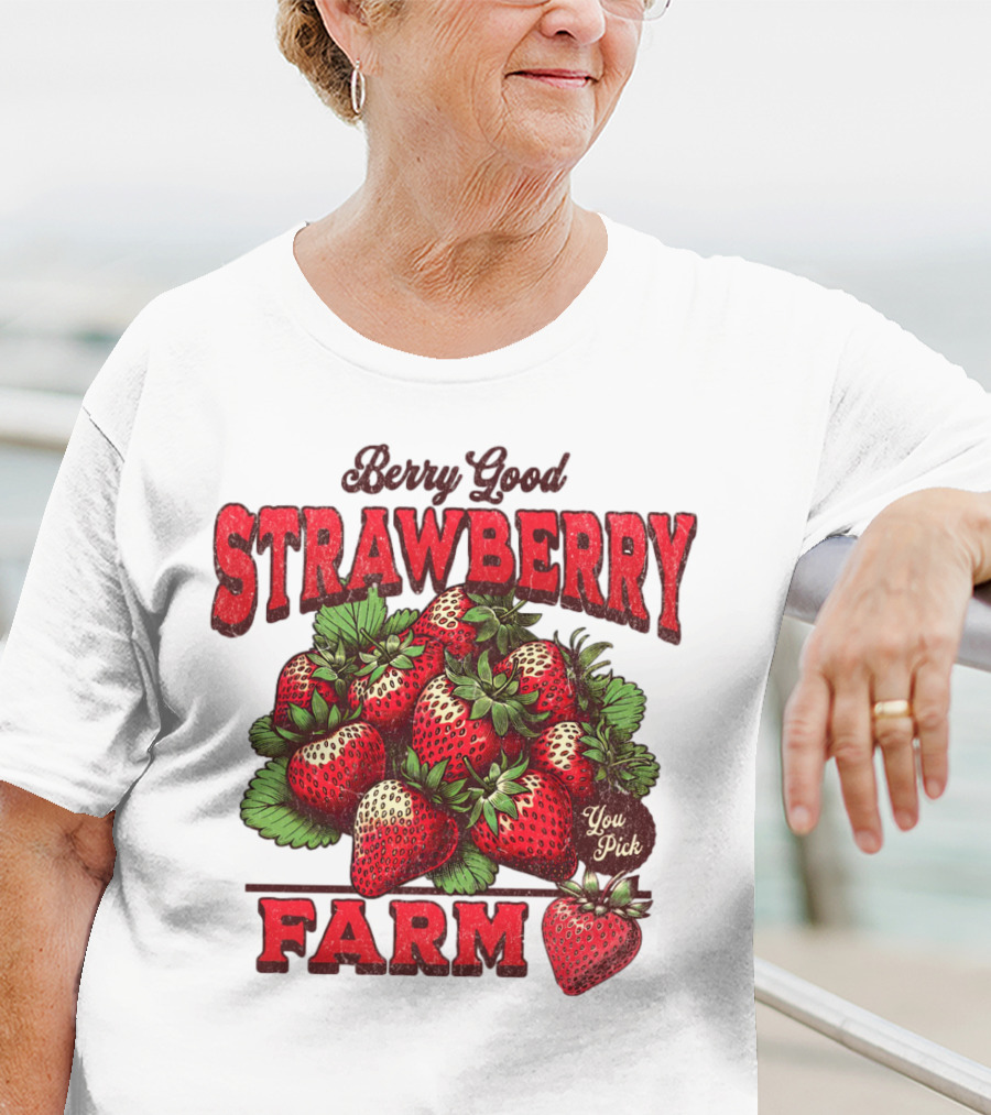 Berry Good Strawberry Farm You Pick Produce Vintage T-Shirt