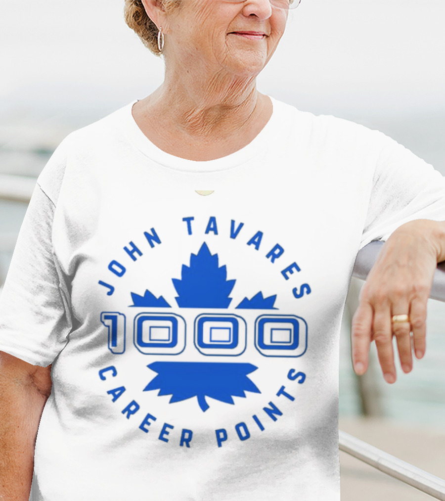 John Tavares 1000 Career Points Maple Leaf Achievement T-Shirt