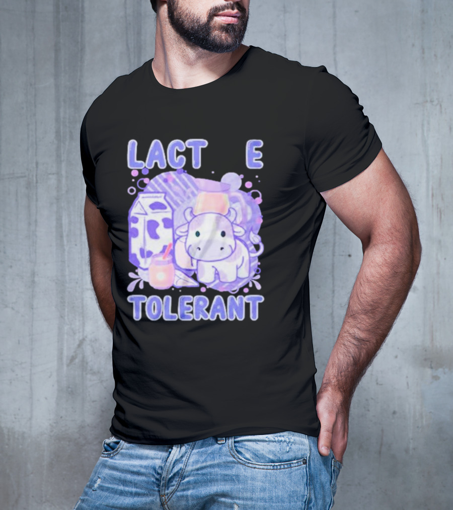 Lactose Intolerant Funny Milk Cow Cartoon T-Shirt