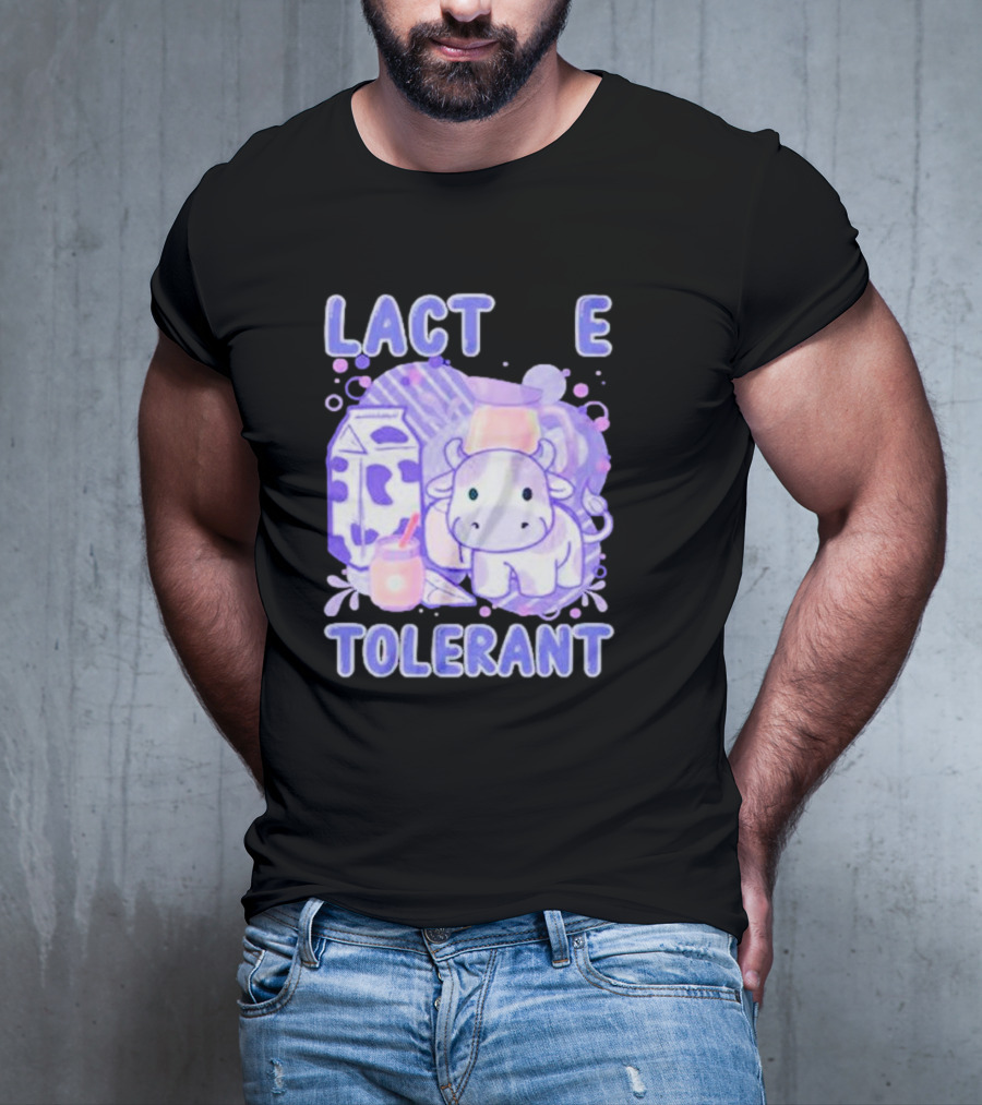 Lactose Intolerant Funny Milk Cow Cartoon T-Shirt