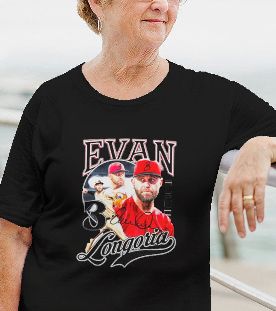 Evan Longoria 3 Arizona Diamondbacks Signature Baseball T-Shirt