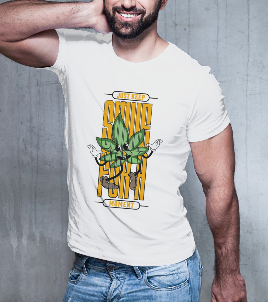 Just Keep Smile For A Moment Leaf Character T-Shirt