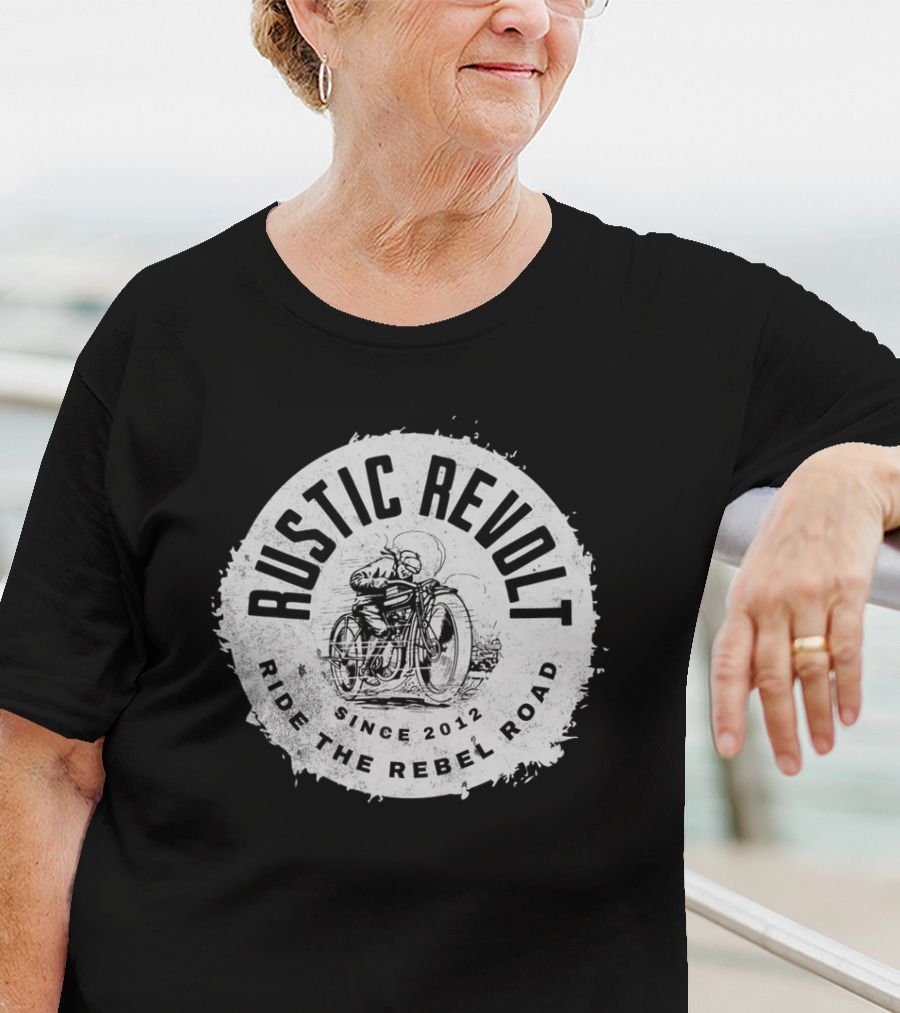 Rustic Revolt Ride The Rebel Road Grunge Motorcycle Since 2012 T-Shirt