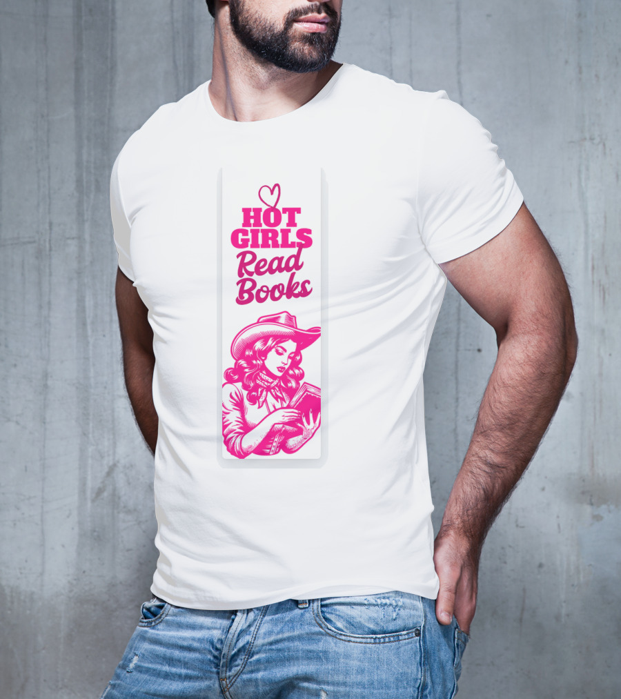 Hot Girls Read Books Cool Vintage Bookmark T-Shirt