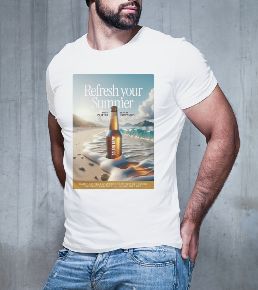 Refresh Your Summer Golden Brew Beach Companion T-Shirt