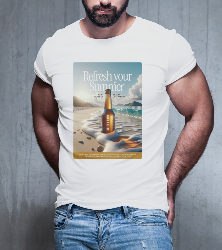 Refresh Your Summer Golden Brew Beach Companion T-Shirt