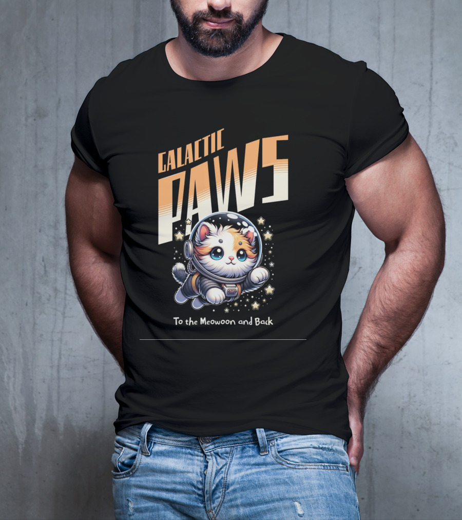 GALACTIC PAWS To The Meowoon And Back T-Shirt