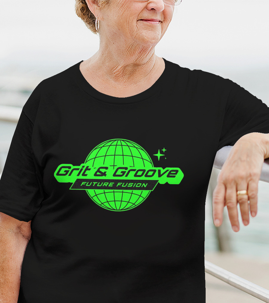 Grit And Groove Future Fusion Global Neon Green Sphere T-Shirt