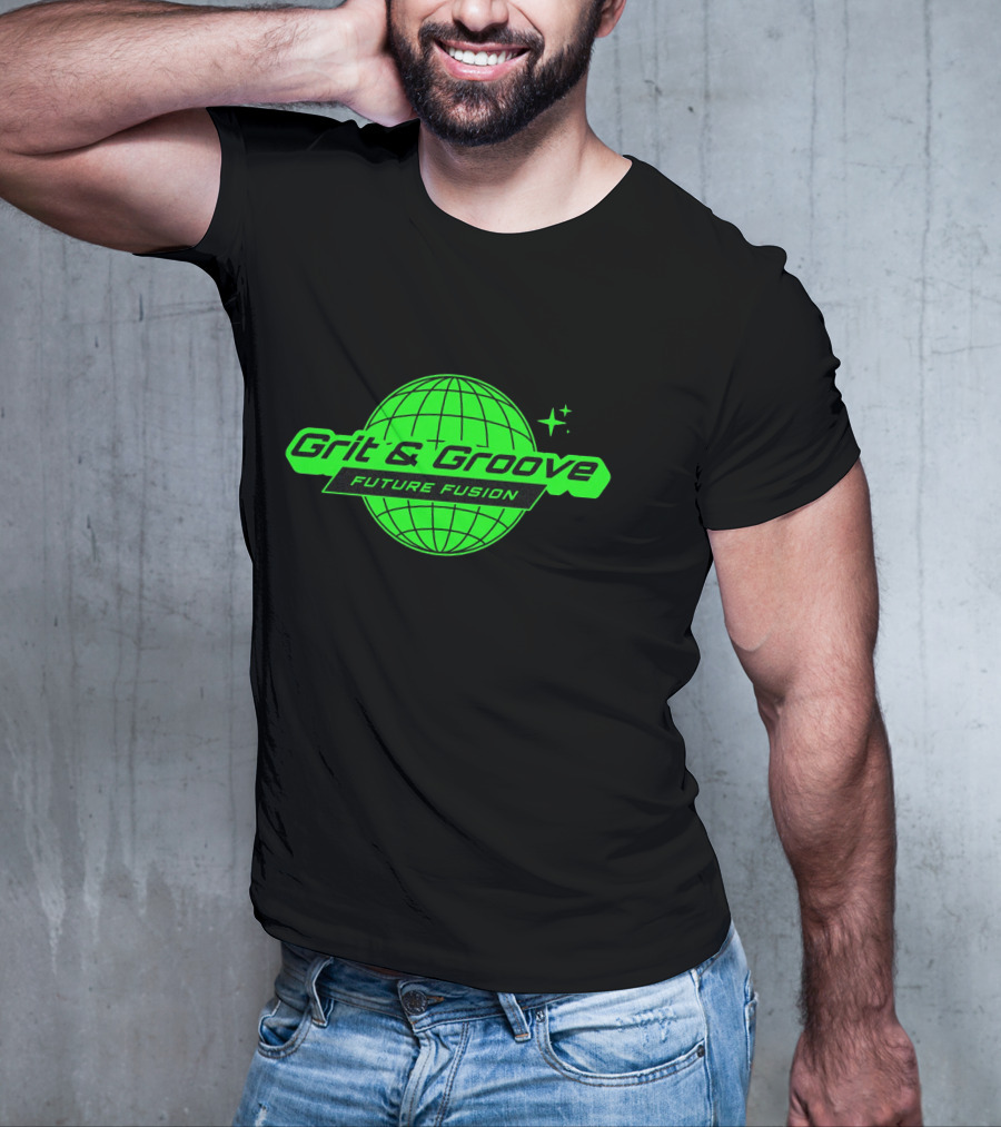 Grit And Groove Future Fusion Global Neon Green Sphere T-Shirt