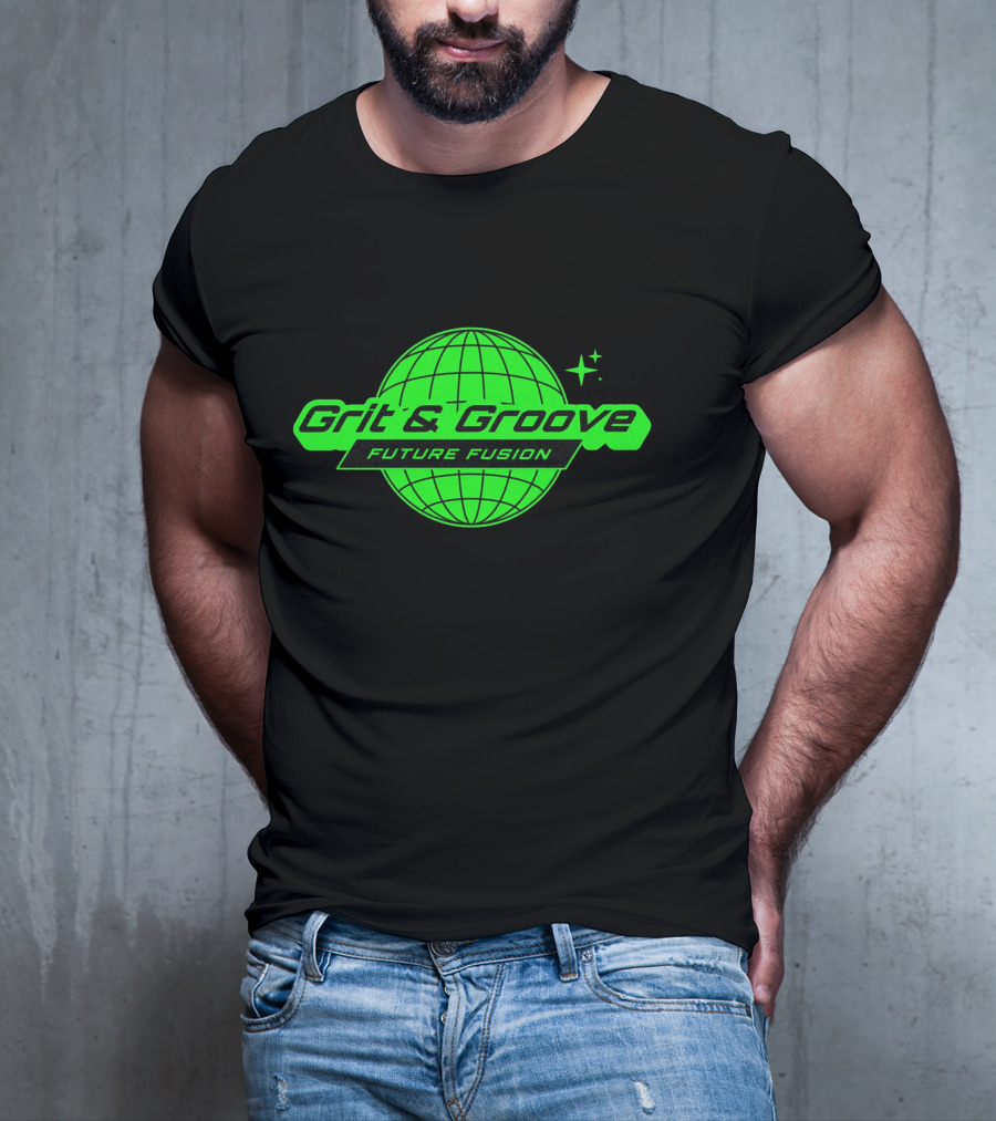 Grit And Groove Future Fusion Global Neon Green Sphere T-Shirt