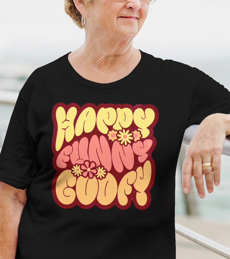 Happy Funny Goofy Retro Flower Power T-Shirt