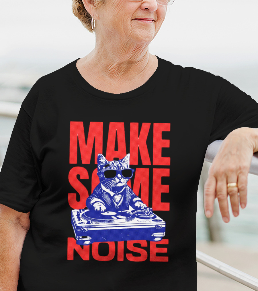 Cat DJ Turntable Make Some Noise T-Shirt