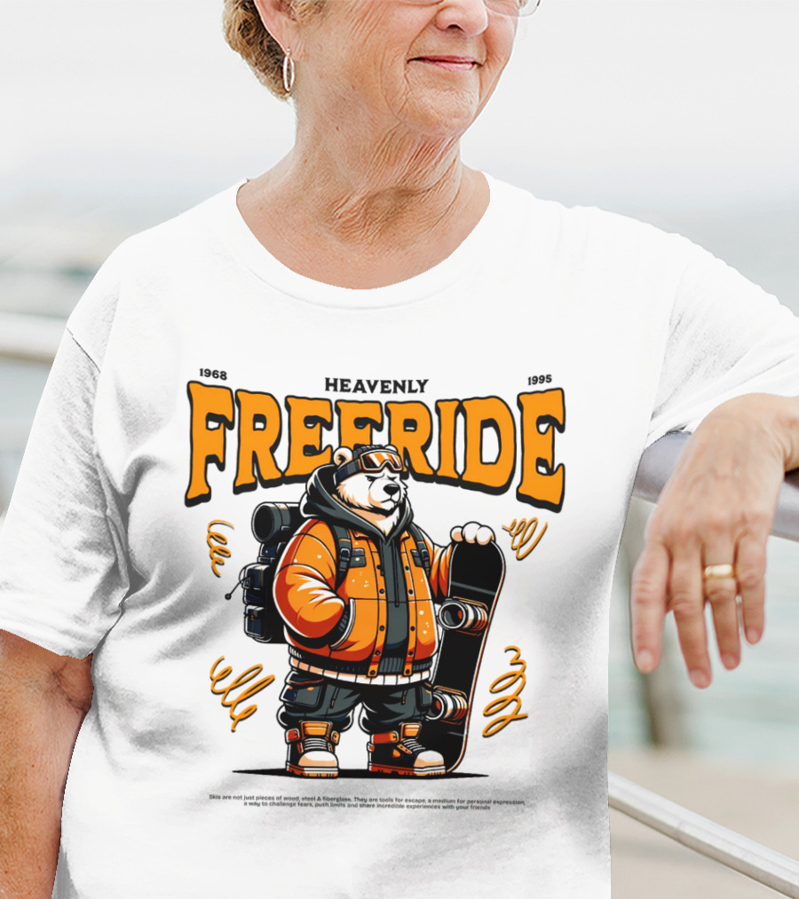 HEAVENLY FREERIDE Polar Bear Snowboard 1968 1995 T-Shirt