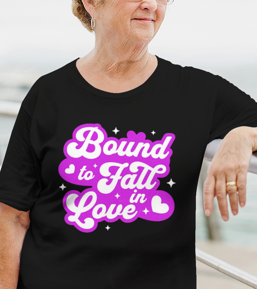 Bound To Fall In Love Purple Heart Stars T-Shirt